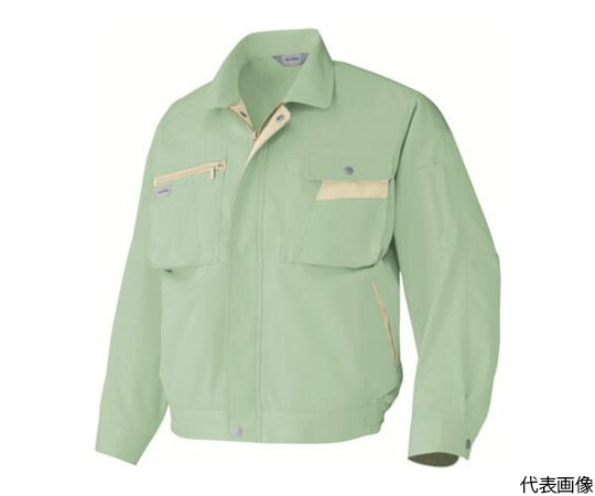 アイトス ムービンカット　長袖ブルゾン　グリーン×ライトベージュ　3L 1着 AZ-6321-015-3L