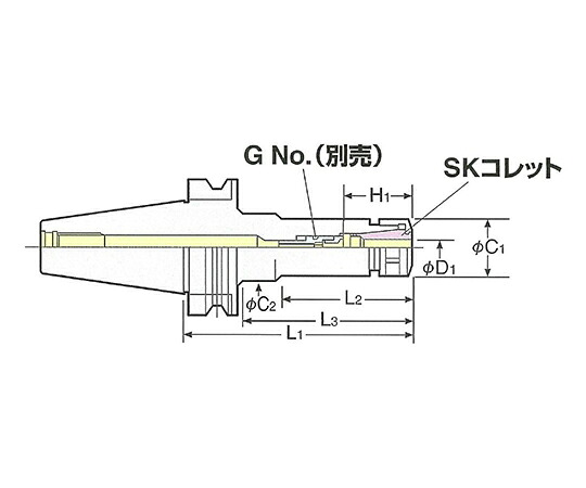 日研仕立て上げる所 高圧真っただ中スルー型か細いファスナー 1式 BT50-SK10C-200