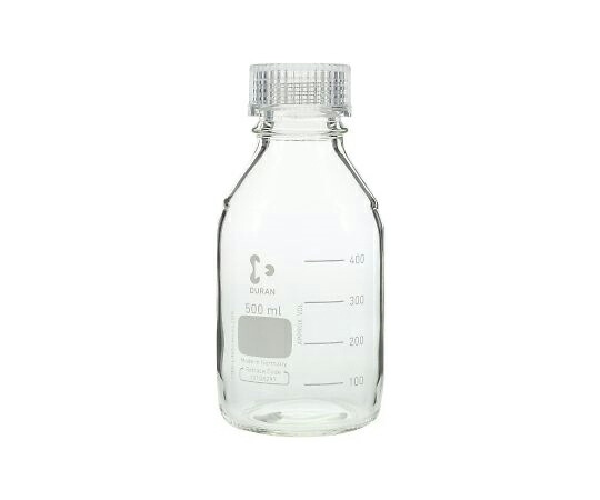 DWK Life Sciences ねじ口瓶丸型（デュラン（R））透明キャップ付 500mL 10本 1ケース(10本入)