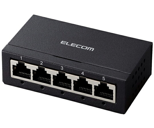 エレコム Giga対応スイッチングハブ 5ポート 金属筺体 電源外付けモデル ブラック 1個 EHC-G05MA-B