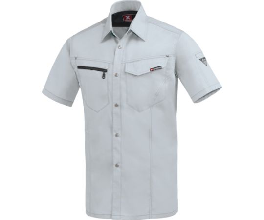 ジーベック 半袖シャツ シルバーグレー L 1着 1632-22-L