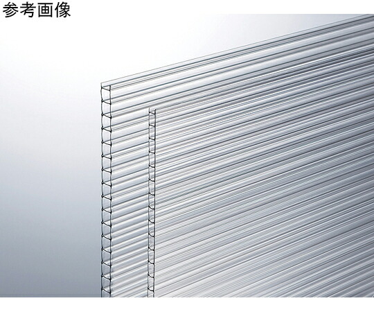 光 ポリカ中空ボード　910mm×1820mm×4mm　透明　5枚入 1箱(5枚入) KTP1894W-1【大型商品の為代引不可】
