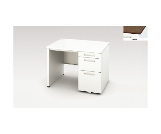 ナイキ（NAIKI） 片袖デスク　（ロングストローク引出し）　（パネル脚タイプ） 1台 XEHH107KP-WWN【大型商品の為代引不可】