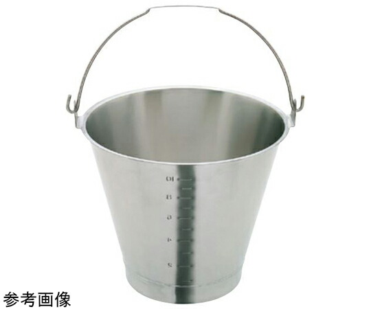 スギコ産業 18-8目盛付バケツ（ベース付）約15L 1個 SH-6549-15WBM