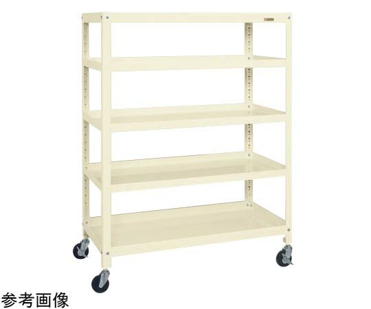 サカエ スーパーキャスターラック（ナイロンウレタン/直進安定した金具無）5段 1220×600×1623粍 1個 SPR-2125URNUI