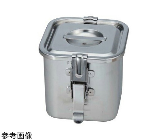 スギコ産業 18-8目盛付パッキン・フック付 角キッチンポット（フタ付）1.2L 1個 SH-4210D-PF(手無)