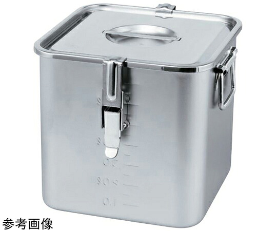 スギコ産業 18-8目盛付パッキン・フック付 角キッチンポット（フタ付）8.0L 1個 SH-4220D-PF(手付)