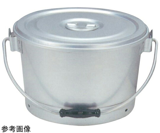 森中製造所 軽銀 一重食缶井戸釣瓶蓋付（目盛付）10L 広口 1個 10L(広口)
