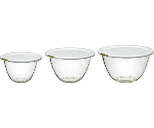 HARIO レンジフタ付き耐熱ガラス製ボウル 3個×4セット入 1箱(4セット入) MXPF-4904-W