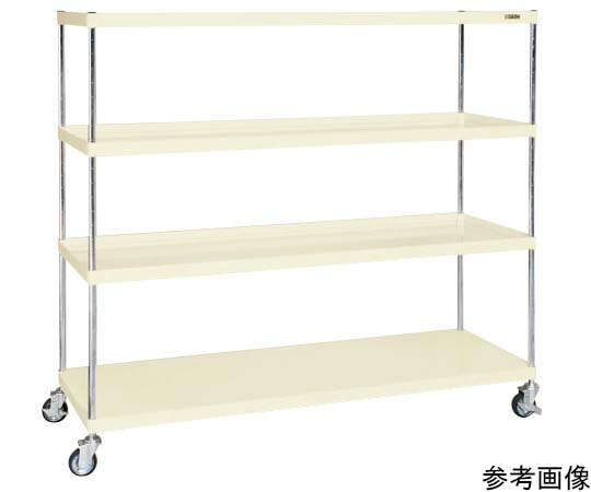 サカエ ニューCSパールキャスターラック（ナイロンウレタン/直進安定金具無）4段 1800×450×1323 1個 CSPRA-1314URNUI