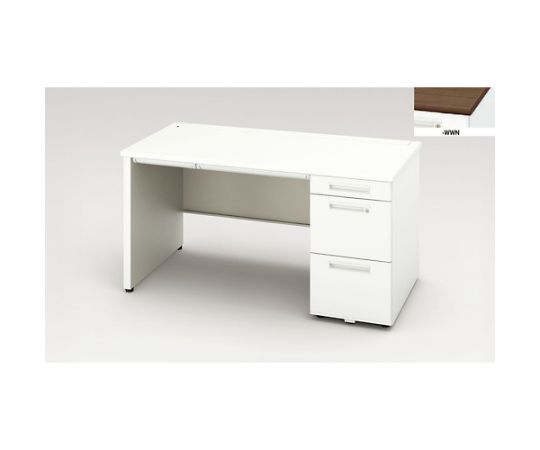 ナイキ（NAIKI） 片袖デスク　（ロングストローク引出し）　（パネル脚タイプ） 1台 XEHH147HP-WWN【大型商品の為代引不可】