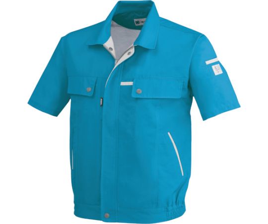 ジーベック 半袖ブルゾン ターコイズブルー L 1着 1551-44-L