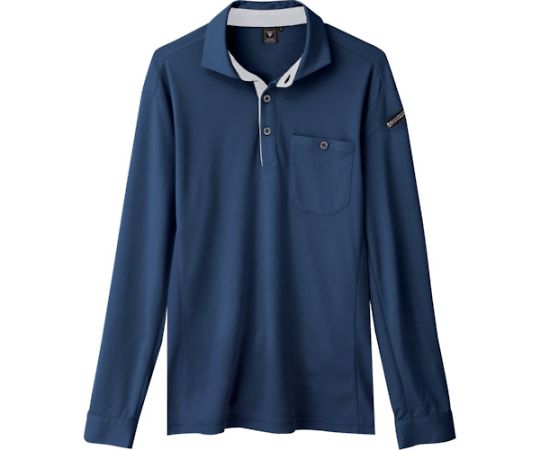 ジーベック エコ制電長袖ポロシャツ ディープネイビー SS 1着 6095-19-SS