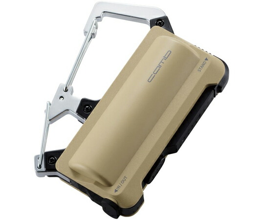 エレコム 移動性蓄電池 カラビナ一体型 15W USB-C入出力1界面 5000mAh ベージュ 1個 DE-C35L-5000BE