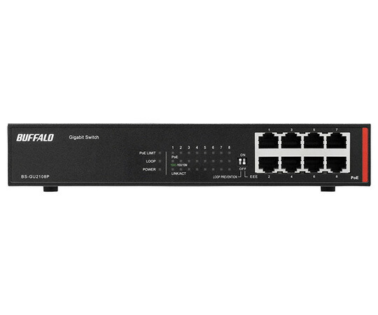 BUFFALO 法人向け　Giga対応　Layer2　アンマネージスイッチ　8ポート 1個 BS-GU2108P