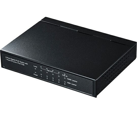 サンワサプライ ギガビットスイッチングハブ 5界面 PoE受電給電両相応う 1個 ローカルエリアネットワーク-GIH5PSEPD