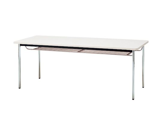 藤沢工業 ミーティングテーブル　丸脚棚付　1800×450mm　ネオグレー 1台 TDS-1845TM NG【大型商品の為代引不可】