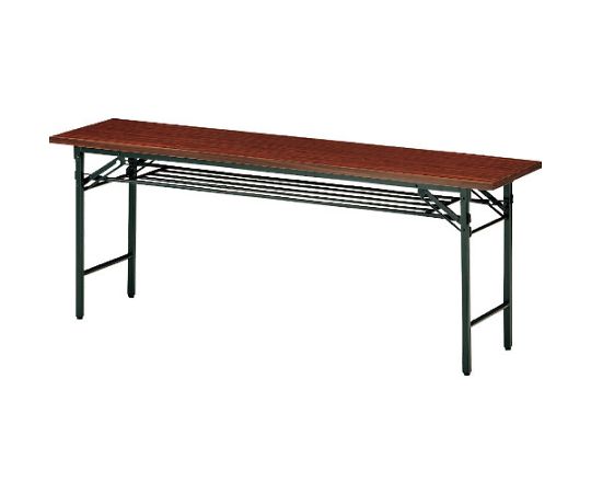 藤沢工業 折りたたみテーブル　棚付　1500×900mm　ローズ 1台 T-1590 RO【大型商品の為代引不可】