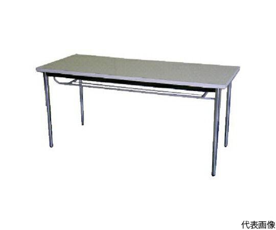 藤沢工業 ミーティングテーブル　丸脚棚付　1500×600mm　ネオグレー 1台 TD-1560TM NG【大型商品の為代引不可】 41,547円