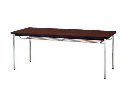 藤沢工業 ミーティングテーブル　丸脚棚付　1200×600mm　ローズ 1台 TDS-1260TM RO【大型商品の為代引不可】