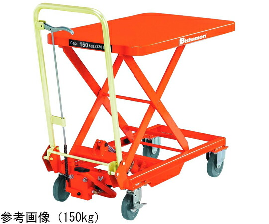 スギヤス テーブル式リフター 手動昇降タイプ 積載荷重750kg テーブル寸法518×1010mm 1台 BX75【大型商品の為代引不可】