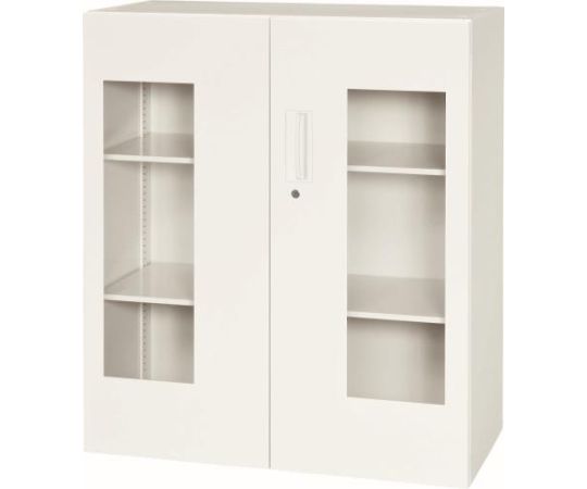エスコ 900x400x1030mm 収納庫(両開き/ｱｸﾘﾙ戸) 1台 EA954DH-28