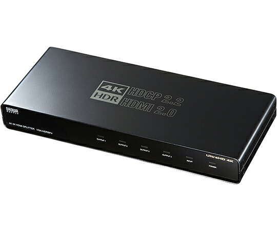 サンワサプライ 4K/60Hz　HDR対応　HDMI分配器　4分配 1個 VGA-HDRSP4