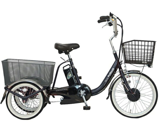 PELTECH 防災サイクル 前20型/後16型ノンパンク電動アシスト三輪自転車 ブルー 1台 TBDR-163-TC-BL【大型商品の為代引不可】