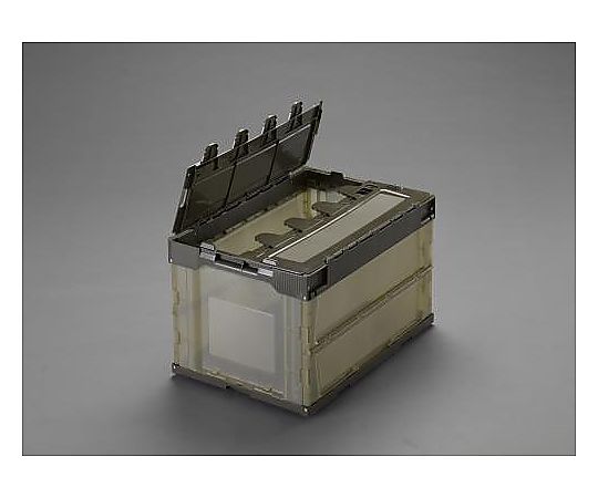 エスコ 530x366x334mm/50.4L折畳ｺﾝﾃﾅ(半透明/蓋/5ｺ 1セット EA506AA-130E