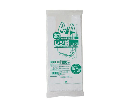 ジャパックス レジ袋（無着色） 関東12号/関西30号 HDPE 半透明 0.015mm 1ケース（100枚×60冊入） 1ケース(100枚×60冊入) RKK12