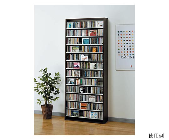 オークス CDストッカー 80×26.5×197.5糎 まっ黒い 1個 CS924-D
