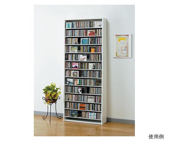 オークス CDストッカー 80×26.5×197.5cm ホワイト 1個 CS924-W