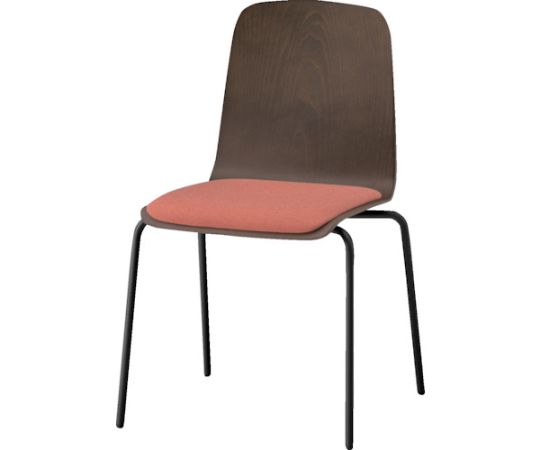 イトーキ/ITOKI ノットワーク 背座一体スタッキングチェア クッション付 背座色ラスティックビーチD・脚サテンブラック・布地アンバーオレンジ 1脚 KLL-120C-TND3【大型商品の為代引不可】