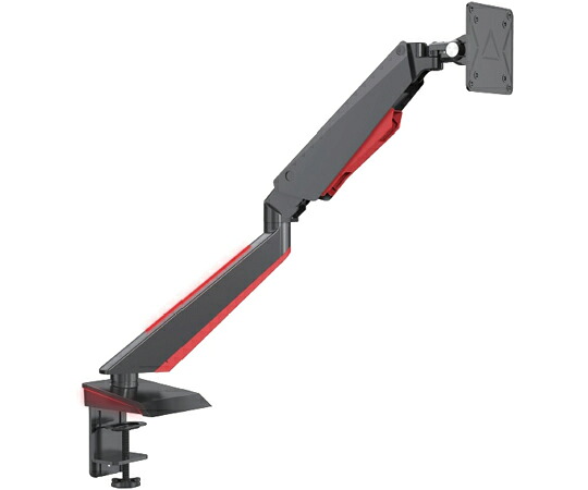 JAPANNEXT 液晶見せびらかす手 ゲーミングモニター用 LED内蔵 屁っ放り式 クランプ相応う 15-34in相応う 耐荷重8kg 4軸 1台 JN-ARM-GE22V