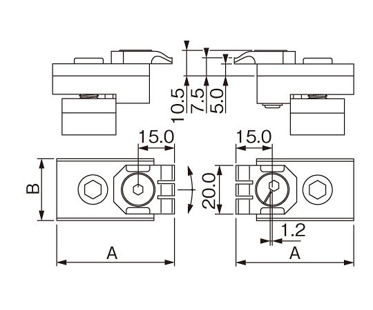 エスコ 呼12/48x18粍 フラットクランプ(2個) 1仕掛ける(2個入) EA637J-12