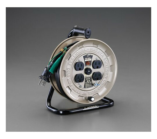 エスコ AC125V/15A/10m ｺｰﾄﾞﾘｰﾙ(体温ｾﾝｻｰ･舞い降りる付) 1台 EA815BK-10EA