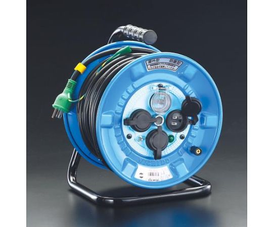 エスコ AC125V/22A/30m ｺｰﾄﾞﾘｰﾙ(防雨型/ﾌﾞﾚｰｶｰ付) 1個 EA815FA-2