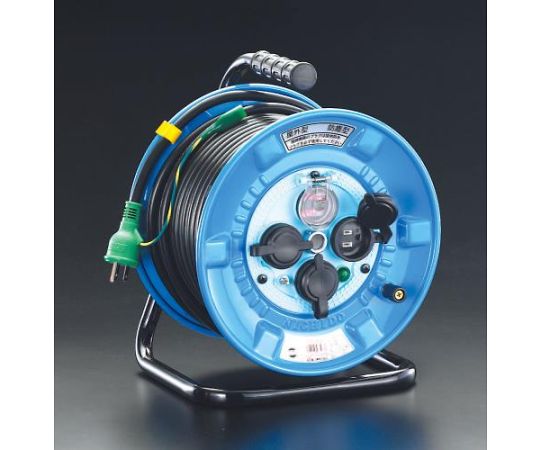 エスコ AC125V/22A/30m ｺｰﾄﾞﾘｰﾙ(防雨型/ﾌﾞﾚｰｶｰ付) 1個 EA815FA-3