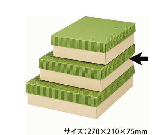 ヤマニパッケージ 呉れて遣る箱 色つやBOX75 中 緑 100枚 1容れもの(100枚入) 16-54
