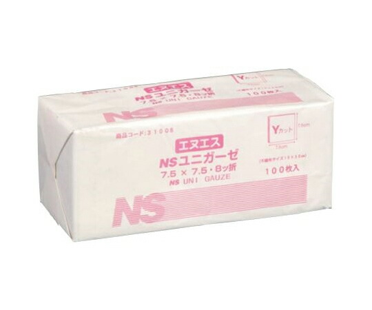 日昭産業 ユニガーゼ 7.5×7.5珊 Y撥ねのける 1書き割り(100枚×40包入) 1書き割り(100枚×40包入) 31008