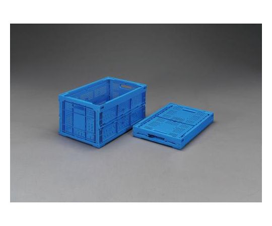 エスコ 530x366x271粍/40.0L 折畳ｺﾝﾃﾅ(ﾒｯｼｭ･青/2ｺ) 1組 EA506A-4