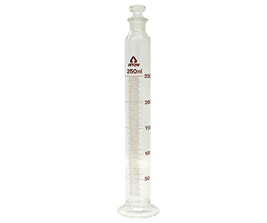 アズワンカタログ生産品 有栓メスシリンダー（堅牢さ瑠璃製）250mL 目盛り調整証拠立てる書き出し