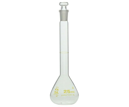 柴田科学 メスフラスコ（全量フラスコ・スーパーグレード）透明 25mL 校正証明書付 020060-25