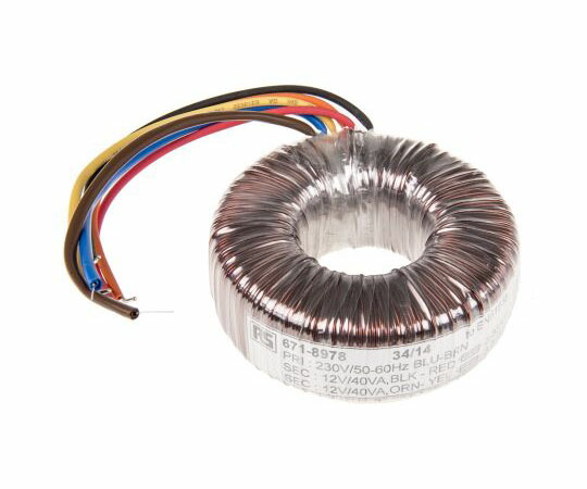 RS Pro トロイダルトランス,1次：230V ac,2次：2 x 12V ac,電力：80VA 2 Output 1箱（16個入） 173-0186