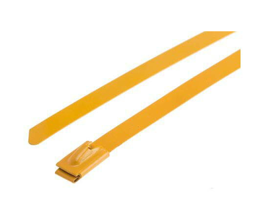 RS Pro 結束バンド 360mm x 7.9 mm 黄 ポリエステルコーティングしたステンレススチール 1袋（100個入） 743-6251