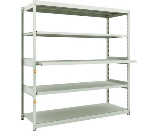 【大型品別途送料】 トラスコ中山 スチールラック M1.5型軽中量棚 1760X595XH1800 5段うちスライド2段 単体 M1.5-6663M2