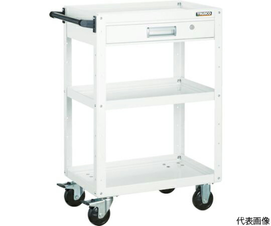【大型品別途貨物輸送】 トラスコ中山 物の具手押し車 鷲手押し車 750X500XH880 引出付 若い衆緑であること EGW-973V-YG