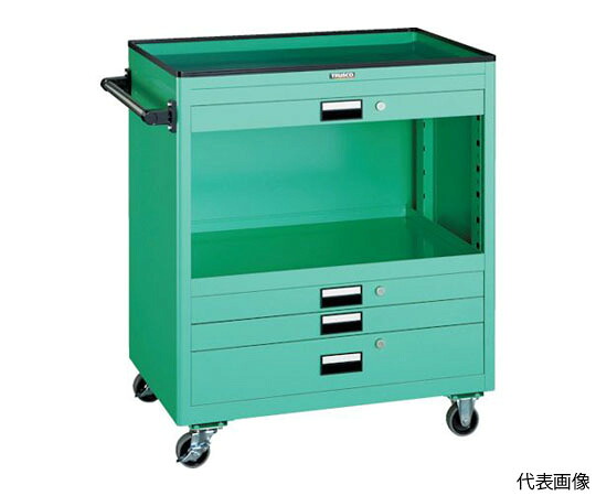 トラスコ中山 手道具手押し車 750X500 浅3深1抽き出し 幕板付 W NTS-731P-W