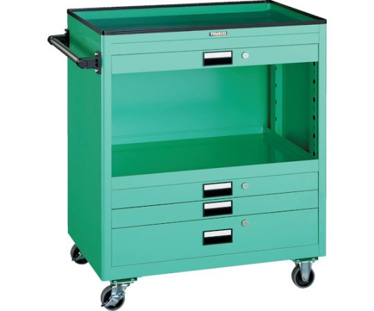 トラスコ中山 手道具手押し車 750X500 浅3深1抽き出し 幕板付 YG NTS-731P-YG