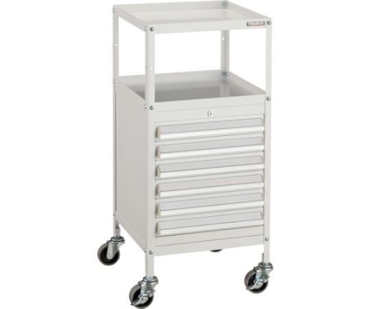 トラスコ中山 ミニキャビネットワゴン400X440X880LVR-421付 W MCW-421W